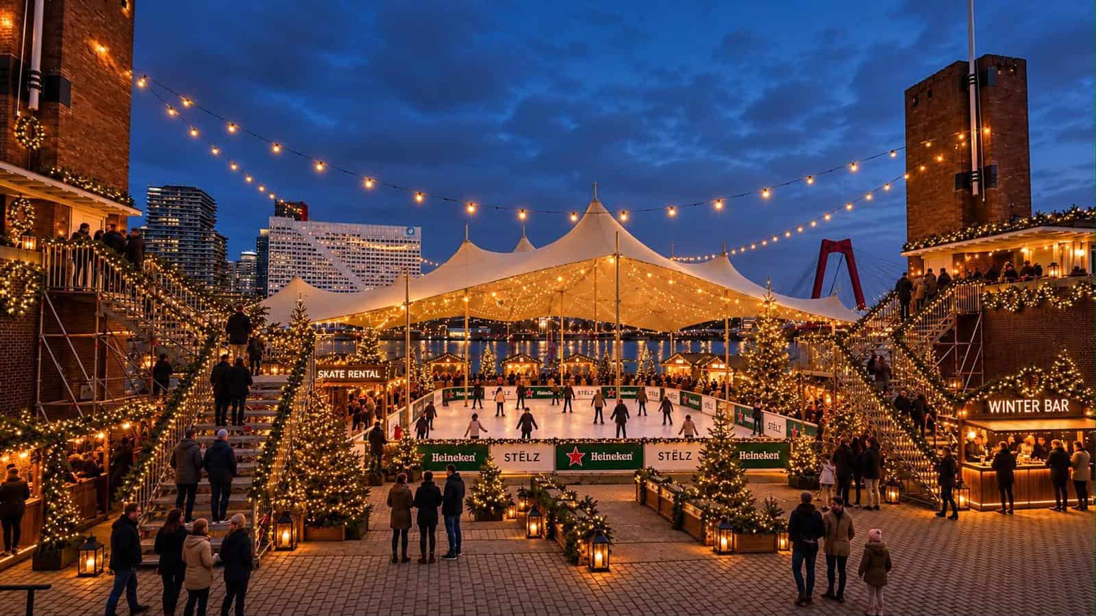 Schaatsen op de Maas: new Rotterdam ice rink for winter 2026 Schaatsen op de Maas opens a waterfront ice rink in Rotterdam from 6 December 2026 to 3 January 2027. Discover opening hours, activities and tickets.